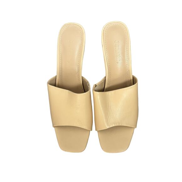 JustFab Kieran Mule Heeled Sandal – Beige Neutral Block Heel – Size 8.5 - Picture 3 of 9